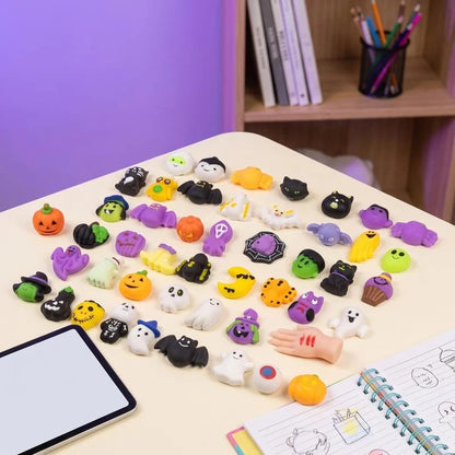 Halloween antistress squishies met pompoenemmer set van 30