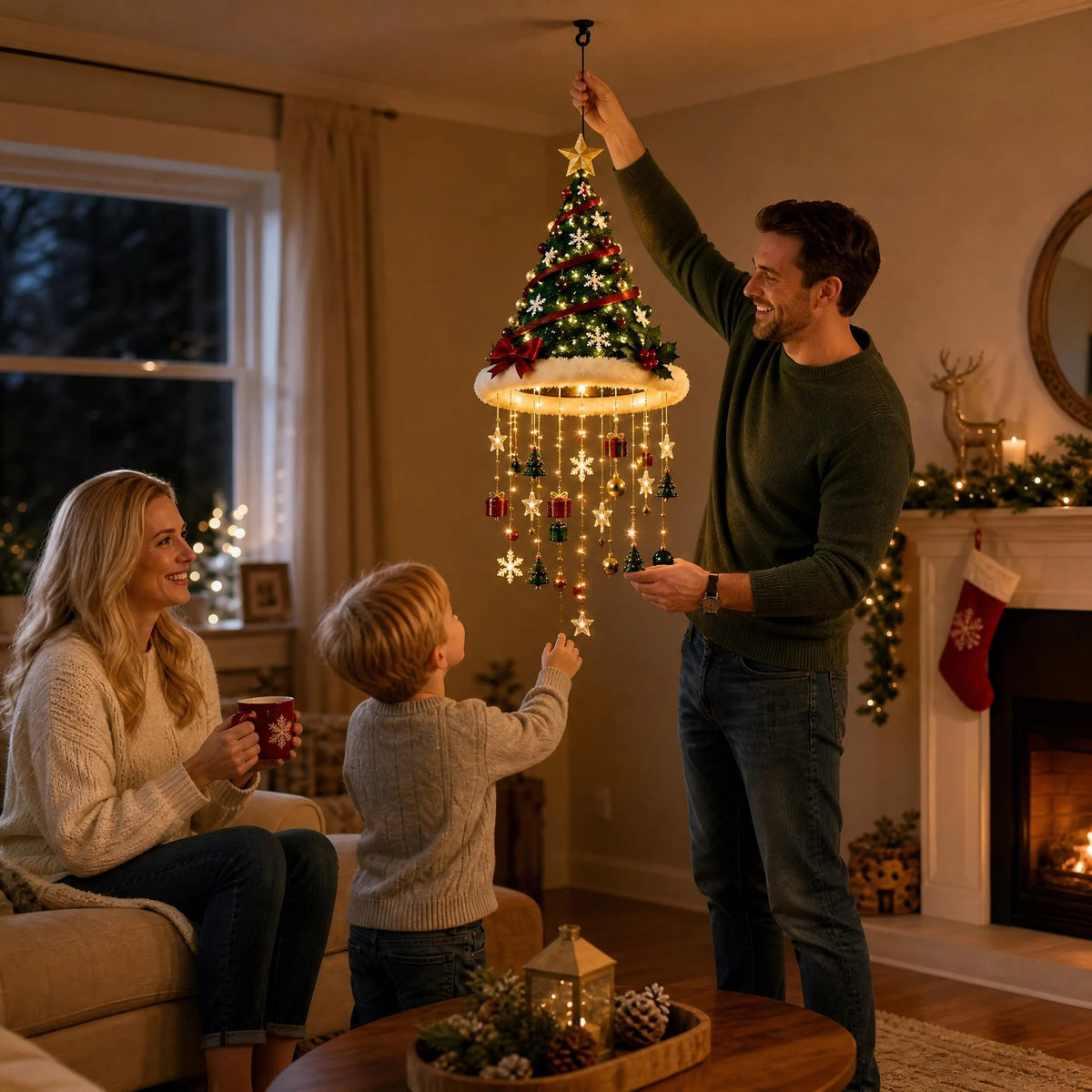 LED kerstmuts kroonluchter voor kerstdecoratie