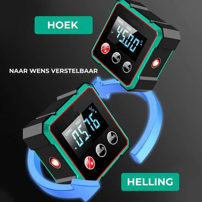 Vierzijdige magnetische digitale hoekmeter met laser