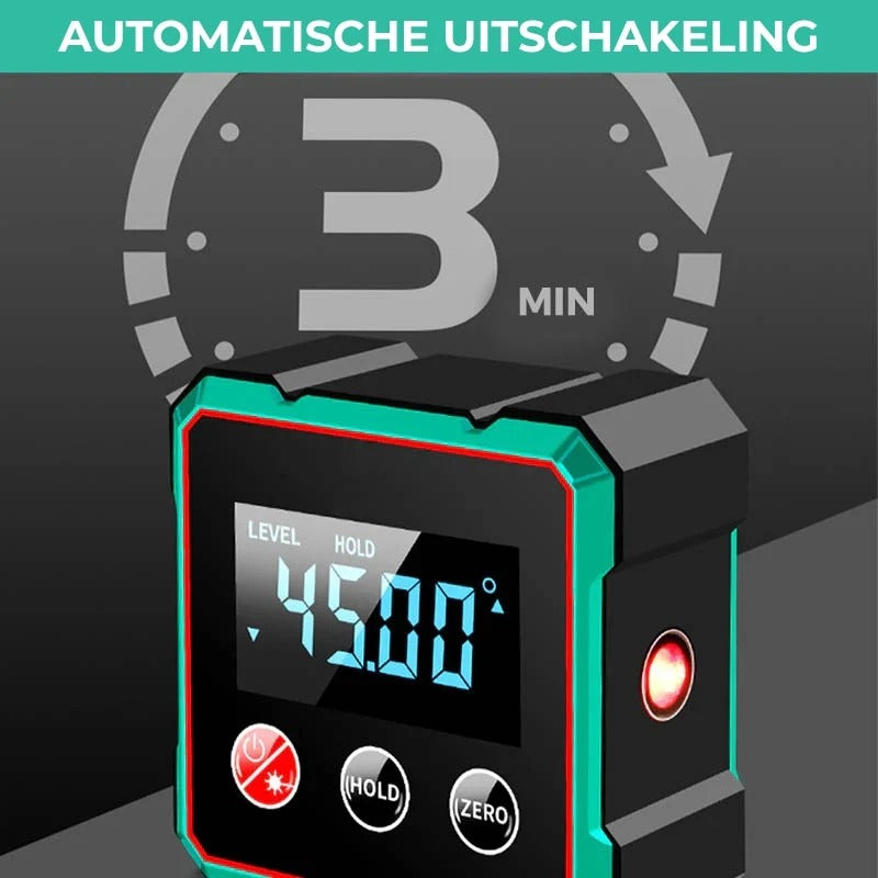 Vierzijdige magnetische digitale hoekmeter met laser