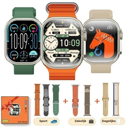 Smartwatch met HD AMOLED scherm en 7 bandjes