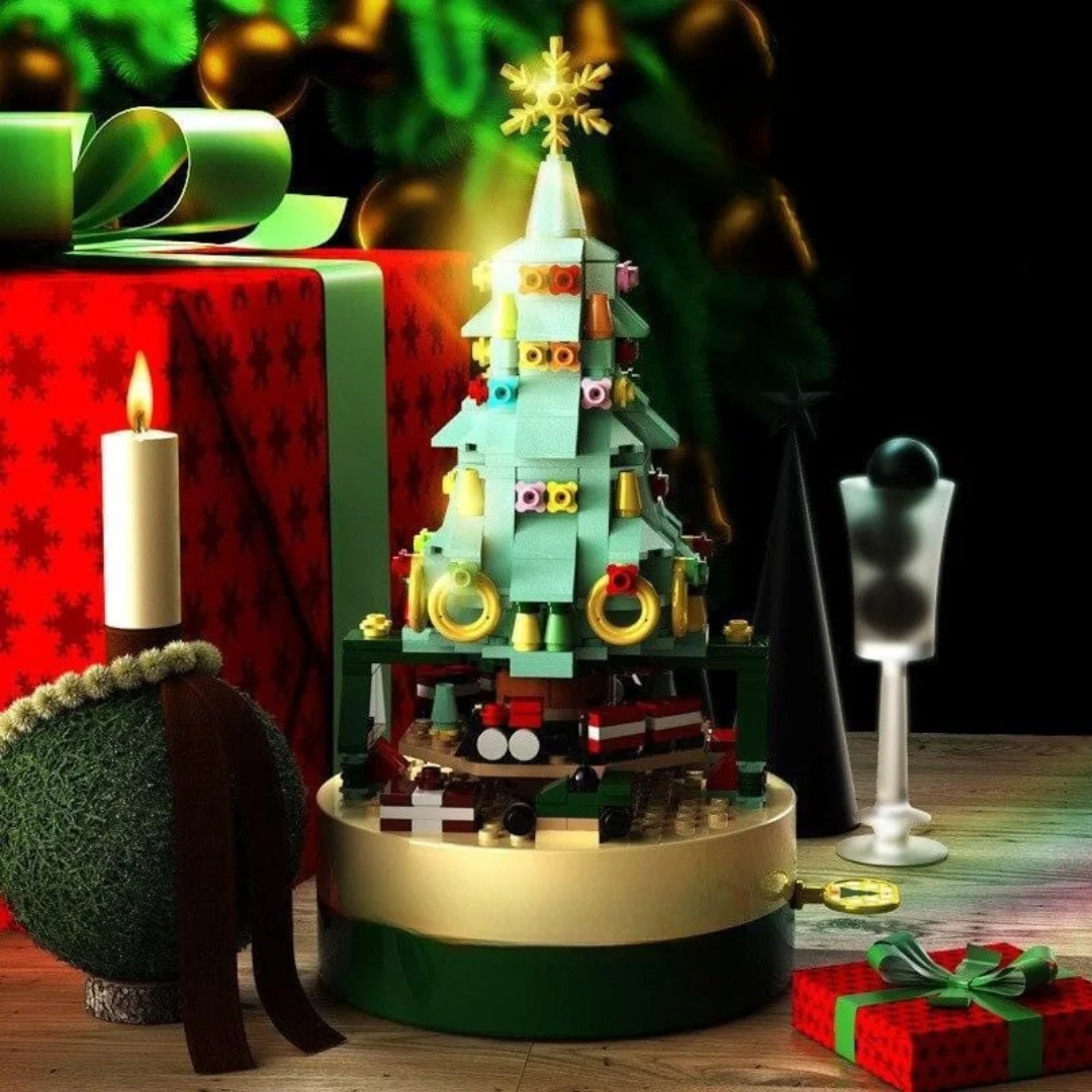 Bewegende Kerstboom van Bouwstenen