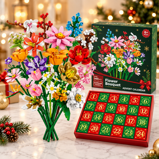 Bloemenboeket bouwset adventskalender voor kerst