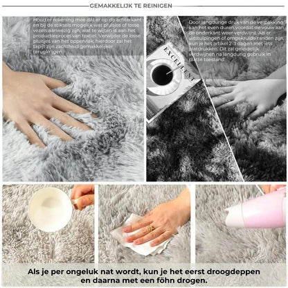 Pluche vloerkleed van zijde en wol