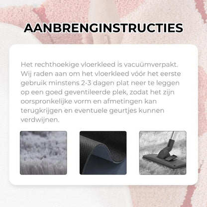 Pluche vloerkleed van zijde en wol