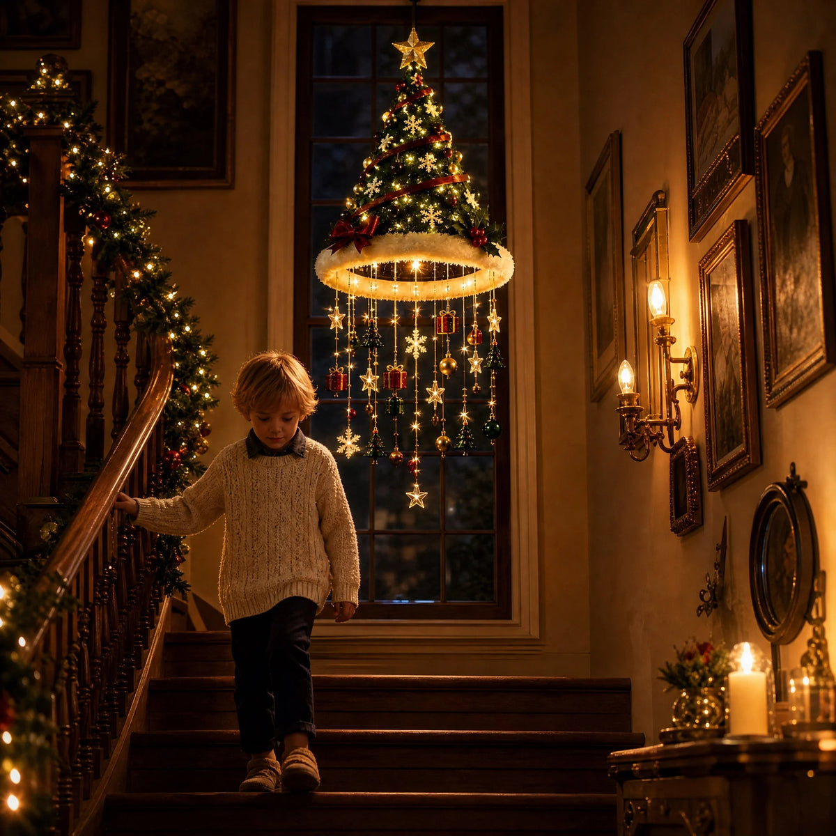 LED kerstmuts kroonluchter voor kerstdecoratie