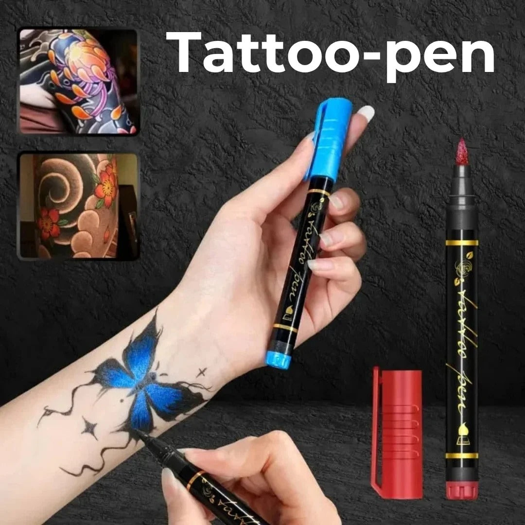Tijdelijke tattoo pennenset met sjablonen