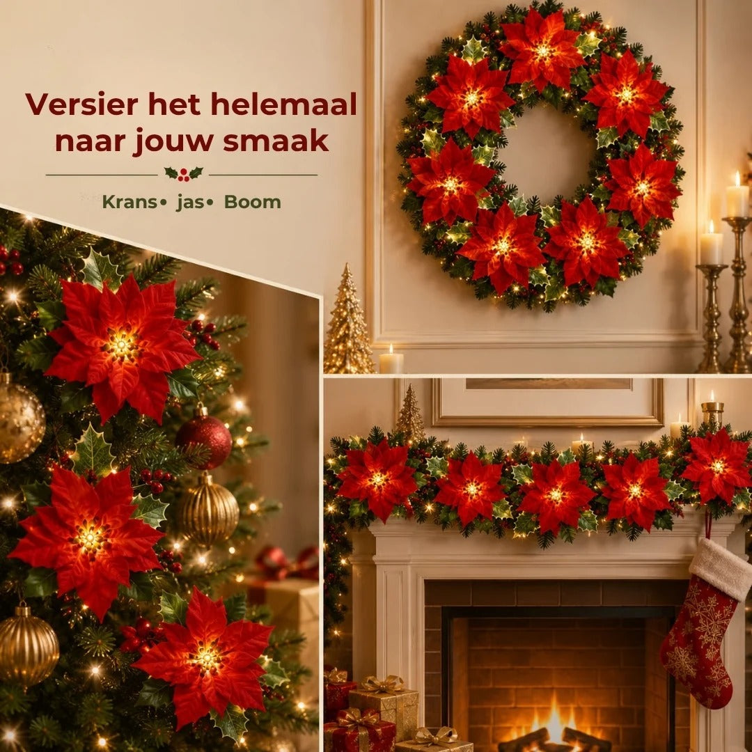 LED kerstbloemenslinger voor kerstdecoratie