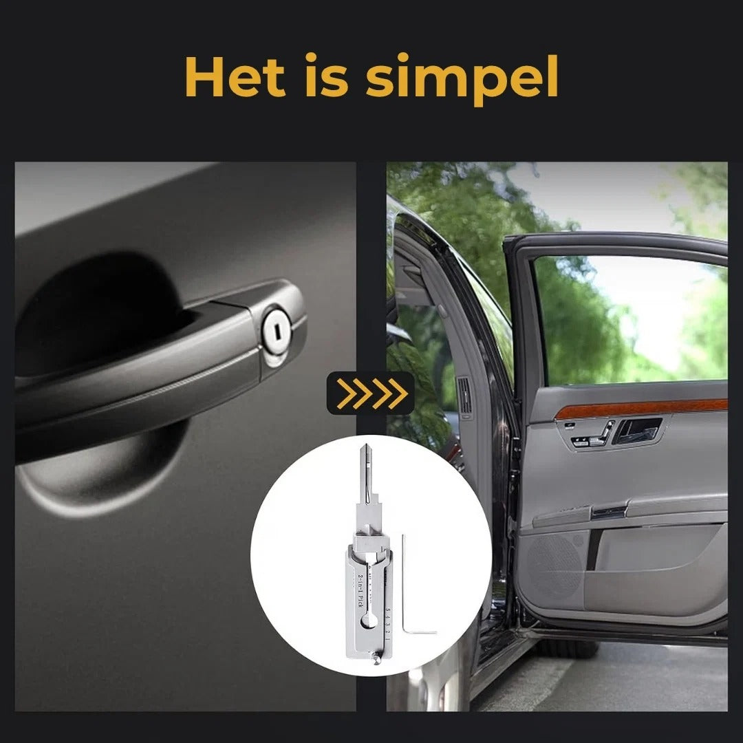 Roestvrijstalen lockpick en sleuteldecoder