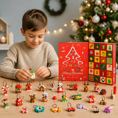 Kerst adventskalender met bouwblokken
