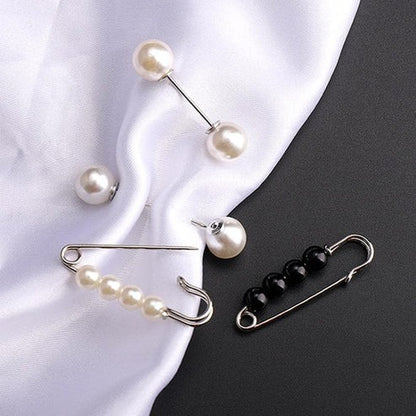 Veiligheidsspeldbroche met Strass en Parels