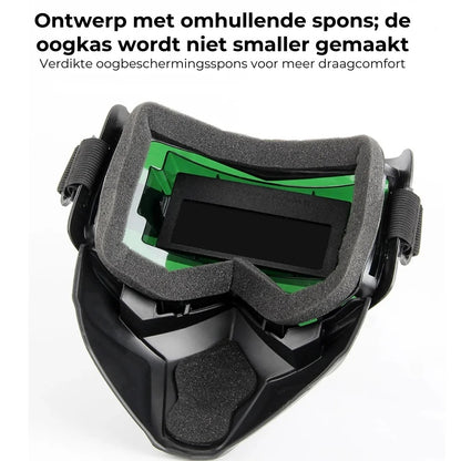 Lashelm met automatische verduistering en koolstoffilter