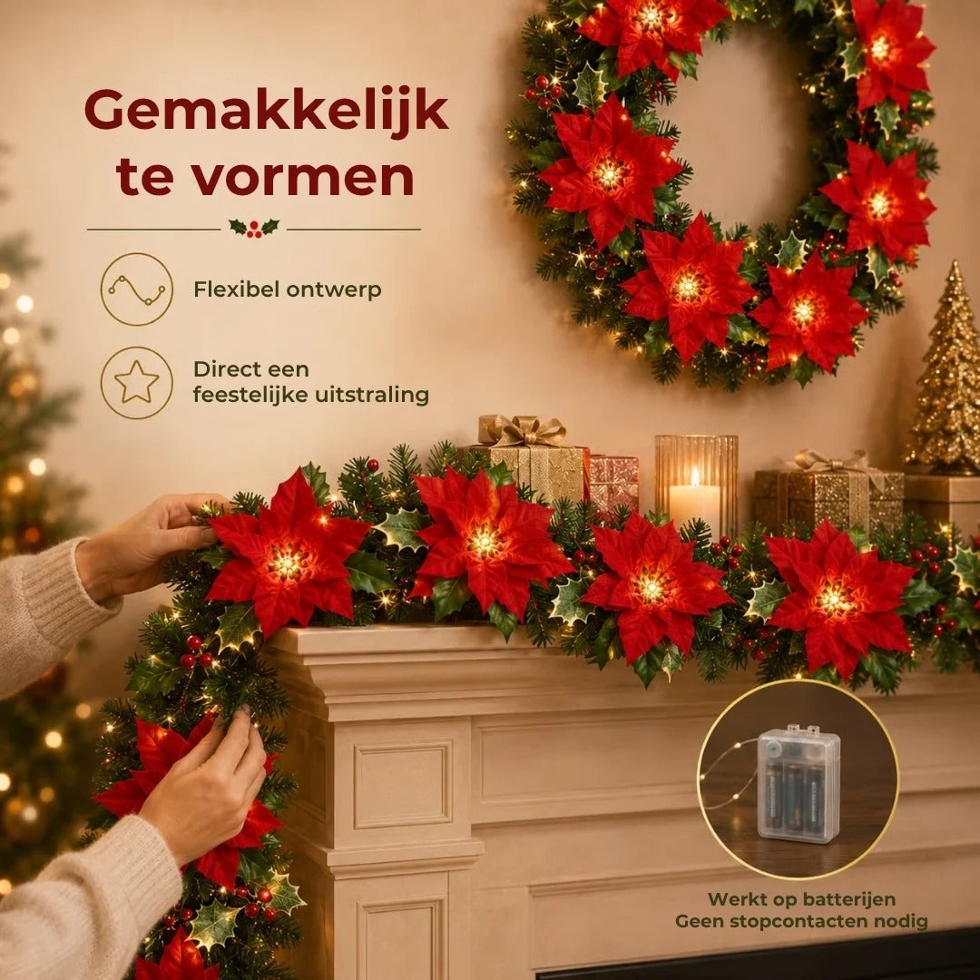 LED kerstbloemenslinger voor kerstdecoratie