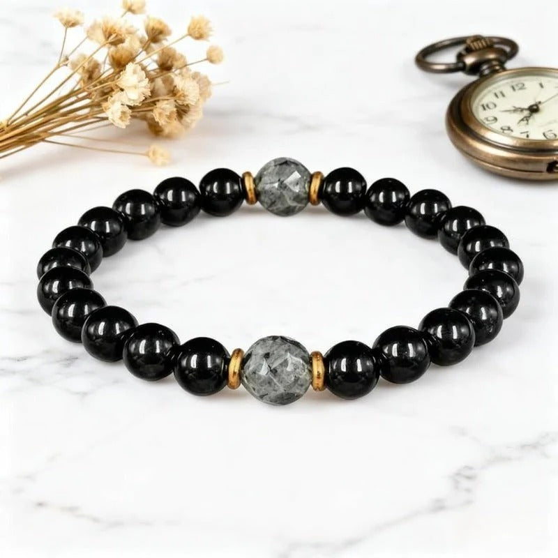Beschermende Armband met Obsidiaan en Toermalijn