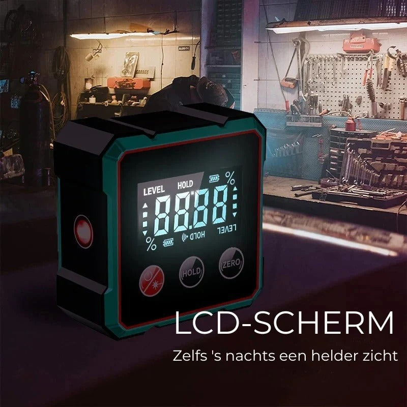 Vierzijdige magnetische digitale hoekmeter met laser