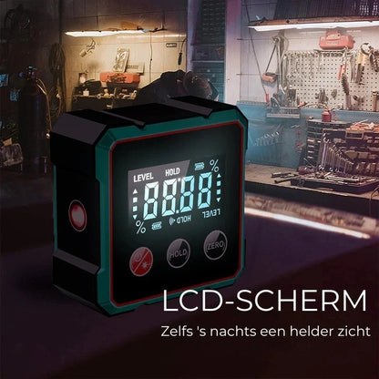 Vierzijdige magnetische digitale hoekmeter met laser
