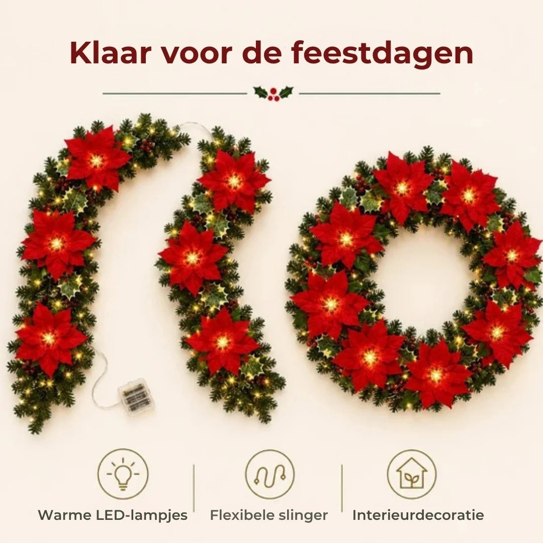 LED kerstbloemenslinger voor kerstdecoratie