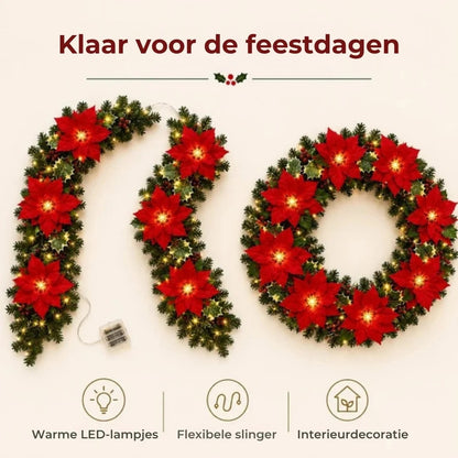 LED kerstbloemenslinger voor kerstdecoratie