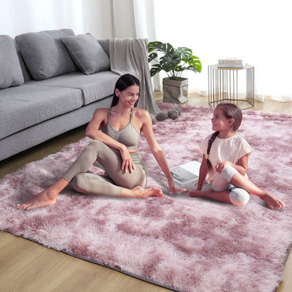 Pluche vloerkleed van zijde en wol