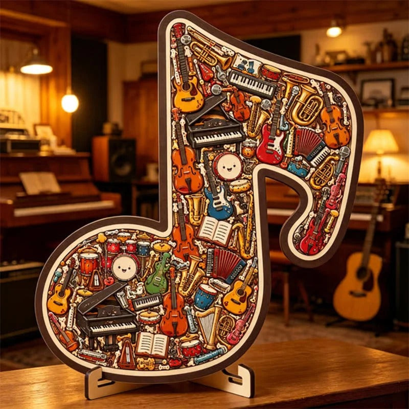 Houten muziekpuzzel voor creatief denken