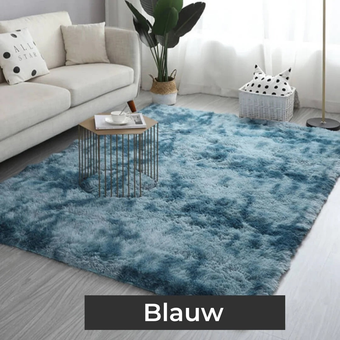 Pluche vloerkleed van zijde en wol
