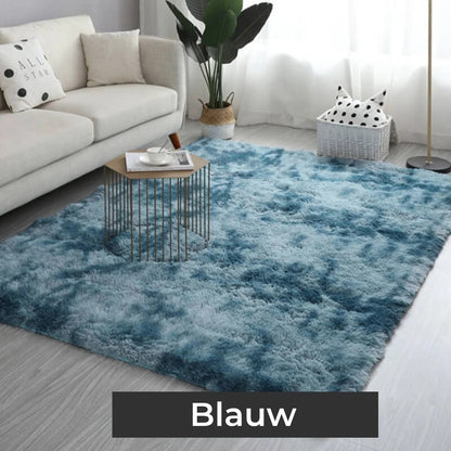 Pluche vloerkleed van zijde en wol