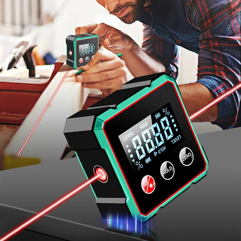 Vierzijdige magnetische digitale hoekmeter met laser