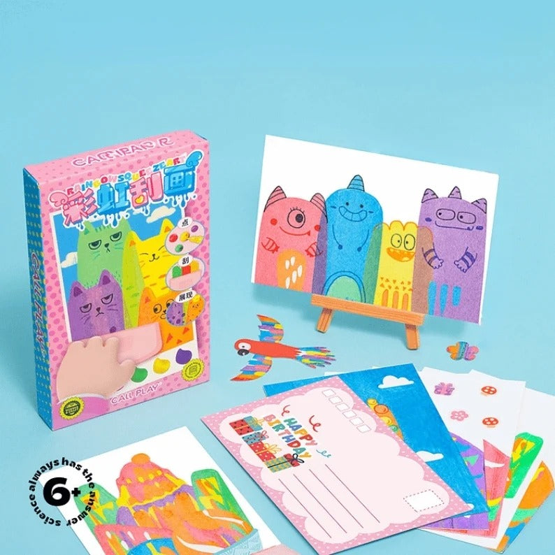 DIY regenboog krasplaten set van 35