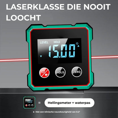 Vierzijdige magnetische digitale hoekmeter met laser