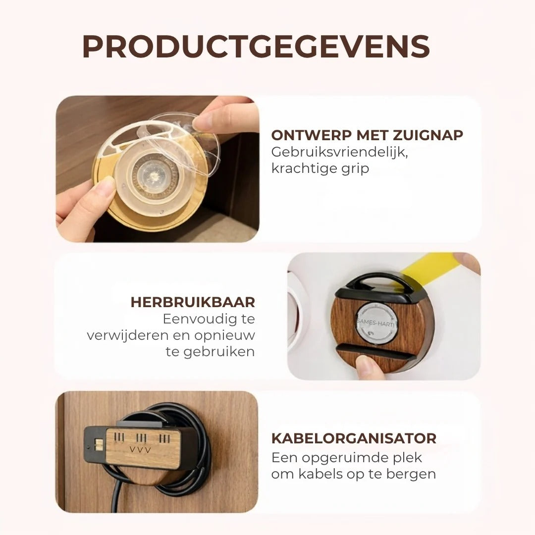 Kabelhouder met Zuignap