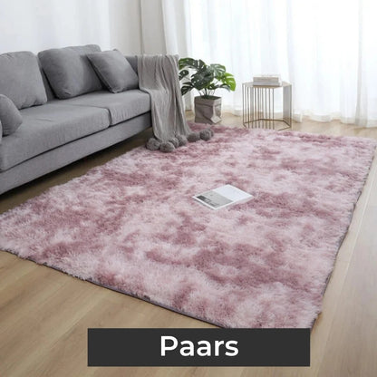 Pluche vloerkleed van zijde en wol