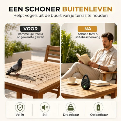 Ultrasone vogelverjager voor tuin en balkon