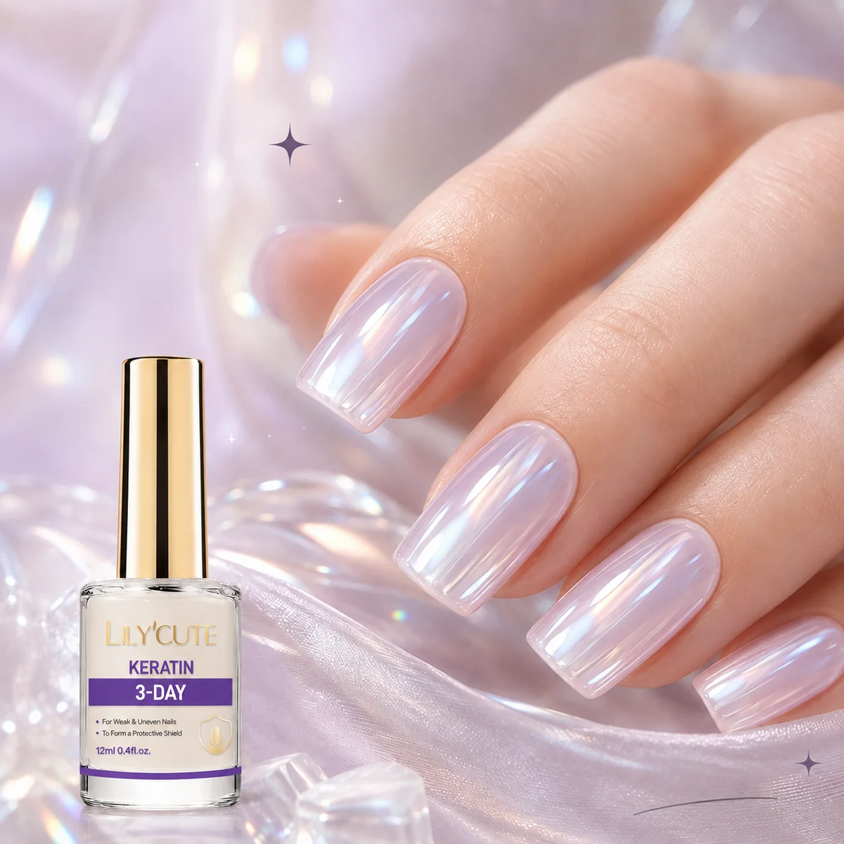 Lila spiegelglans nagelversterker