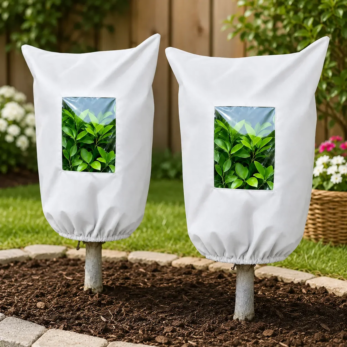 Ademende herbruikbare vorstbeschermhoes voor planten