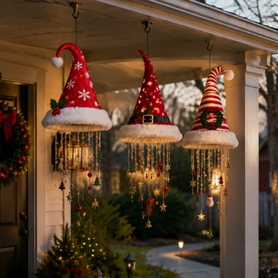 LED kerstmuts kroonluchter voor kerstdecoratie