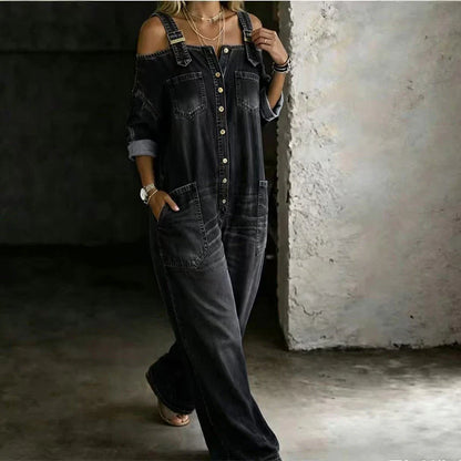 Jumpsuit met Wijde Pijpen en Steekzakken
