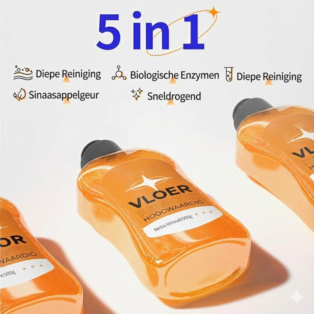 Geconcentreerde Vloerreiniger: 99,9% Antibacterieel & Direct Glans